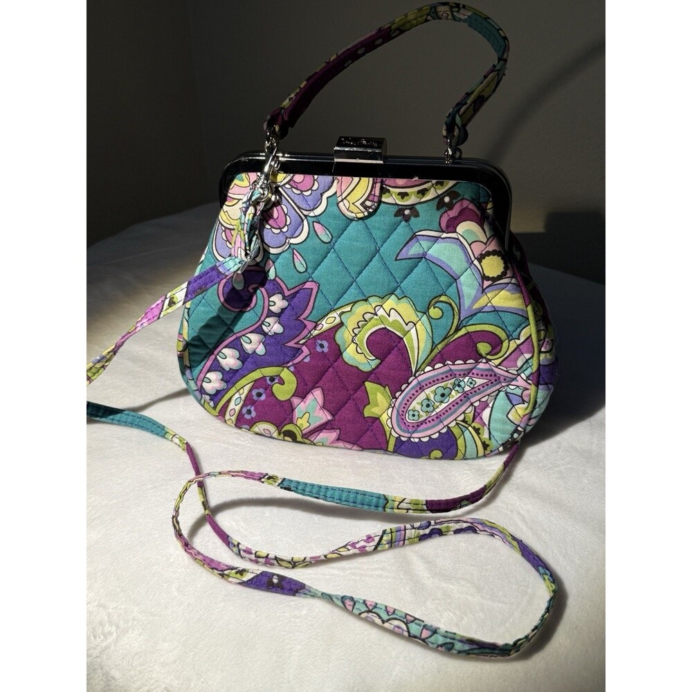 Vera Bradley Crossbody Purse Bag Turquoise Paisley Fabric